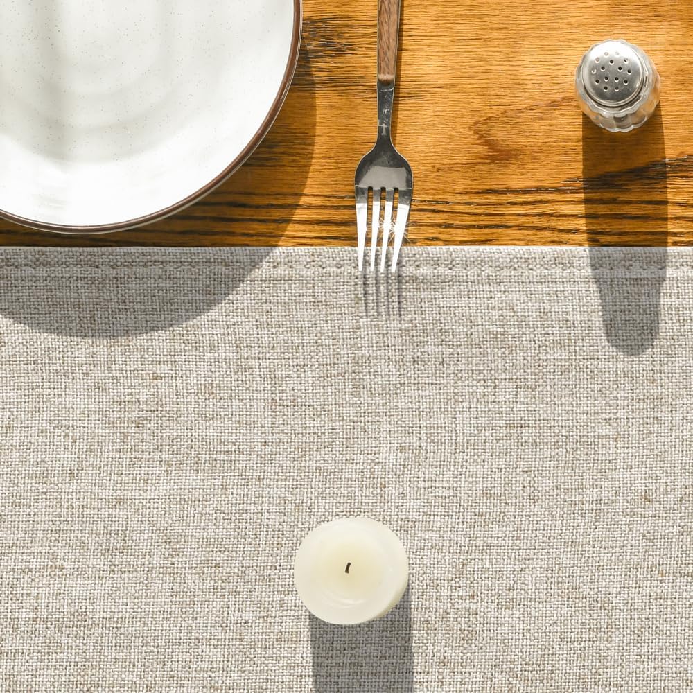 Light Brown Table Runner, Seasonal Fall Washable Kitchen Table Decorations for Home Party Decor 13x72 Inch