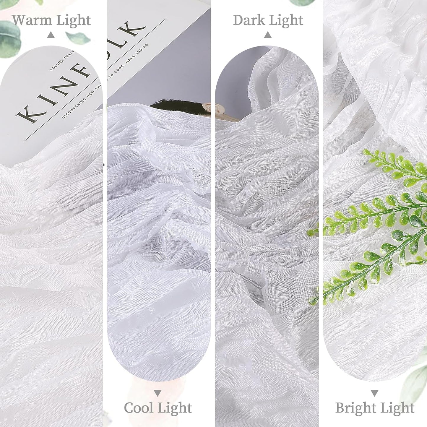6 Pack White Cheesecloth Table Runners 10 Feet Long Table Runner Rustic Transparent Table Runner Suitable for Wedding Bridal Baby Shower Birthday Party Table Decoration Thanksgiving Christmas Decoration
