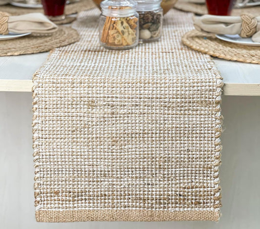 Natural Jute Table Runner | 13x108 Rustic Farmhouse Table Runner